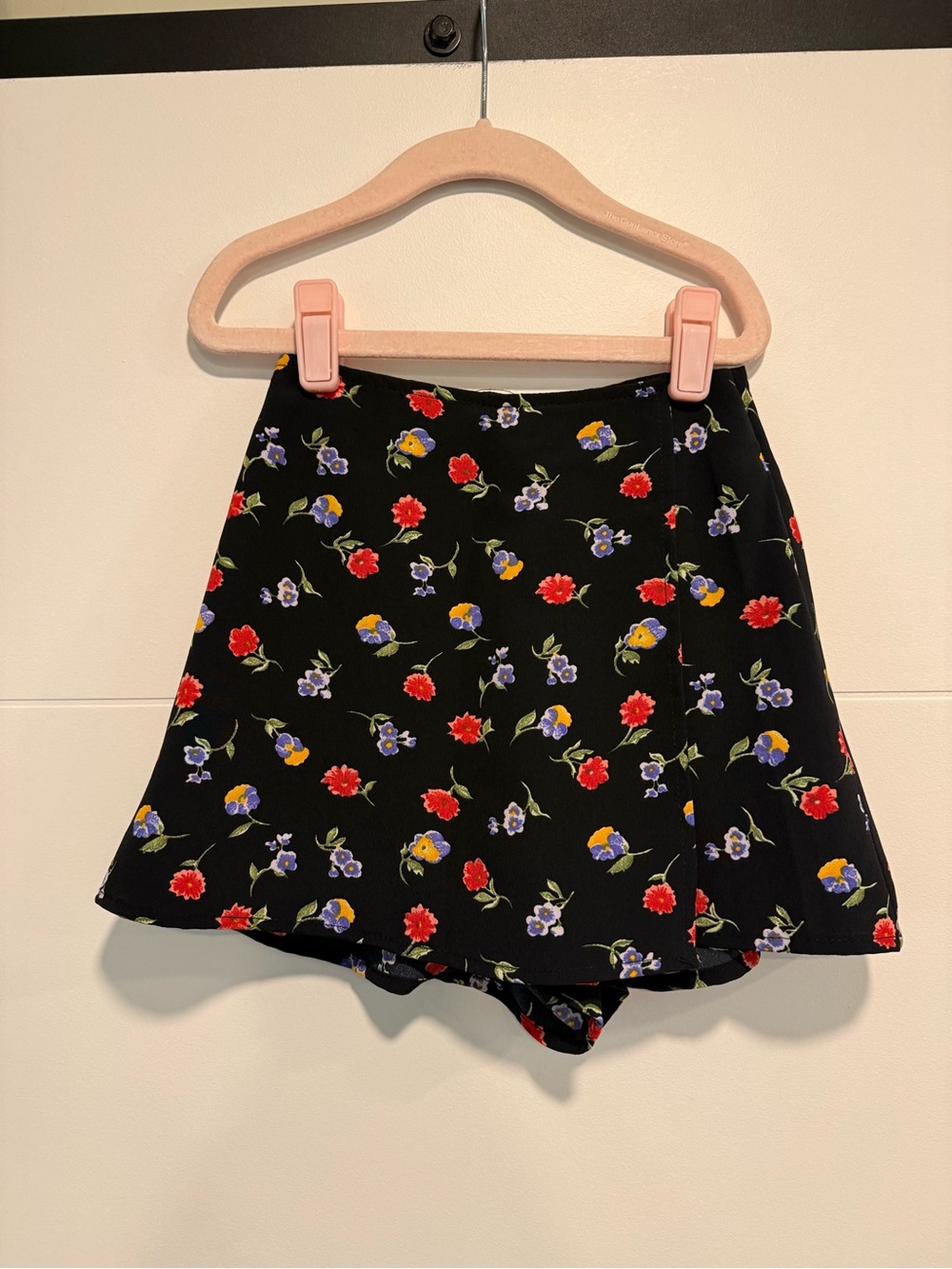 Black Floral Skort with Flowers Jonathan Martin Kids Girls Size 7